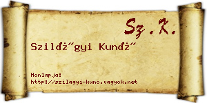 Szilágyi Kunó névjegykártya